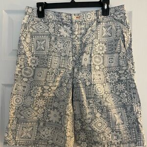 Reyn Spooner Grey and White Patterned Men Shorts
